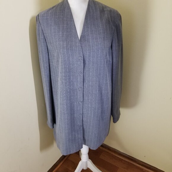 Sandra King | Jackets & Coats | Sandra King Gray And White Topcoat ...